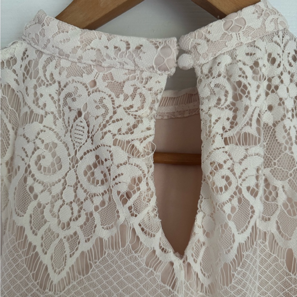 Women's LC Lauren Conrad Mock Neck Lace Top - Picture 6 of 9